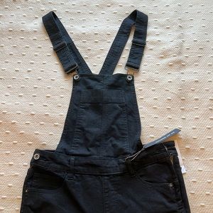 Black Jean Overalls. Size 7.